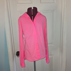 Kate Spade Small Saturday Hot Pink Long Sleeve Button Down Barbiecore Shirt